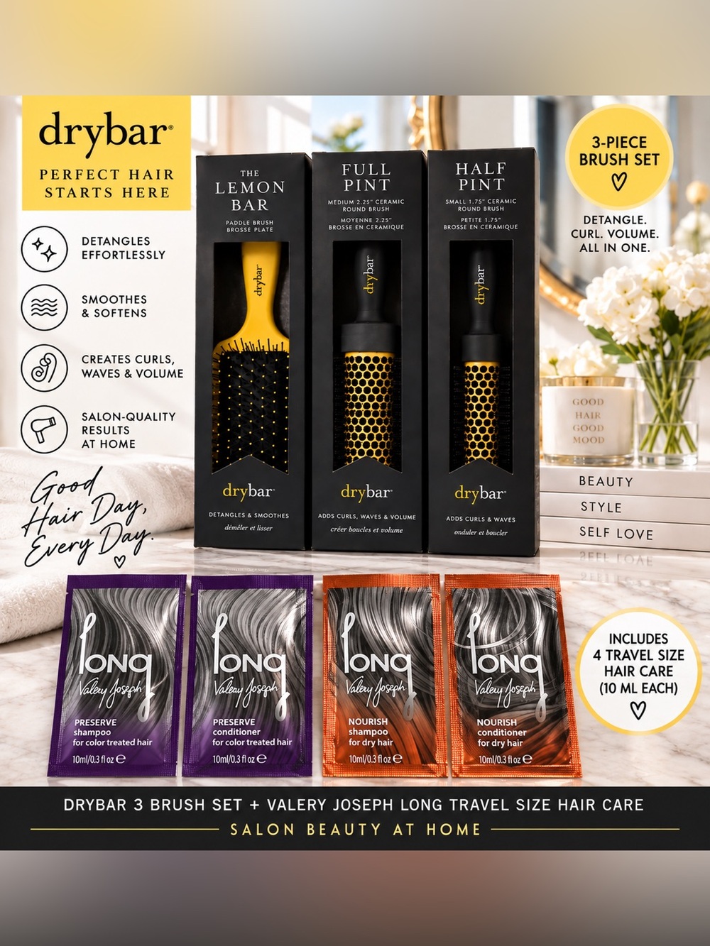 Drybar 3 hair brushes